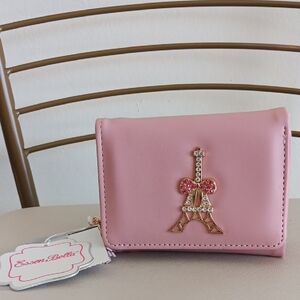 Elegant Pink Wallet with Eiffel Tower Accent